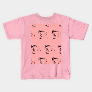 Black silhouettes of roses on a pink background, flowers, love Kids T-Shirt